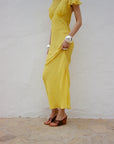 PAREO MAXI DRESS SILK CHIFFON SUN YELLOW