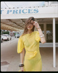 ANITA MIDI DRESS SILK CHIFFON SUN YELLOW - De La Vali
