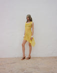 ARENA MINI DRESS SILK CHIFFON SUN YELLOW