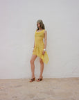 ARENA MINI DRESS SILK CHIFFON SUN YELLOW - De La Vali