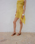 ARENA MINI DRESS SILK CHIFFON SUN YELLOW