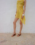 ARENA MINI DRESS SILK CHIFFON SUN YELLOW - De La Vali