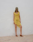 ARENA MINI DRESS SILK CHIFFON SUN YELLOW
