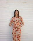 PAREO MAXI DRESS SILK CHIFFON LA ROSA