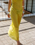 PAREO MAXI DRESS SILK CHIFFON SUN YELLOW