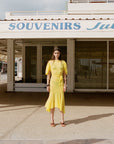 ANITA MIDI DRESS SILK CHIFFON SUN YELLOW