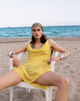 ARENA MINI DRESS SILK CHIFFON SUN YELLOW