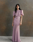 AGUA MAXI DRESS IN MAUVE CRINKLE CHIFFON - De La Vali