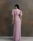 AGUA MAXI DRESS IN MAUVE CRINKLE CHIFFON - De La Vali
