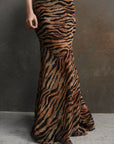 BOUGAINVILLEA MAXI DRESS IN SALVAJE ANIMAL PRINT CHIFFON - De La Vali
