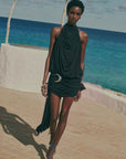 VIDA MINI DRESS IN BLACK SPANDEX JERSEY - De La Vali