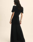 OLYMPIA MAXI DRESS IN BLACK VISCOSE CDC