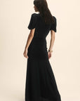 OLYMPIA MAXI DRESS IN BLACK VISCOSE CDC - De La Vali