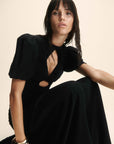 OLYMPIA MAXI DRESS IN BLACK VISCOSE CDC