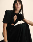 OLYMPIA MAXI DRESS IN BLACK VISCOSE CDC - De La Vali