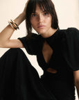 OLYMPIA MAXI DRESS IN BLACK VISCOSE CDC