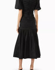 MENCIA MIDI DRESS IN BLACK COTTON