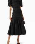 MENCIA MIDI DRESS IN BLACK COTTON