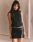 ISIDORA DIAMANTE TOP IN BLACK TWILL
