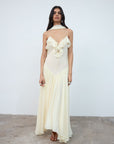 HARMATTAN MIDI DRESS IN CREAM GEORGETTE - De La Vali