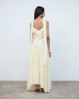 HARMATTAN MIDI DRESS IN CREAM GEORGETTE - De La Vali