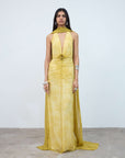 AMORA MAXI DRESS IN YELLOW LACE TULLE - De La Vali