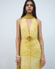 AMORA MAXI DRESS IN YELLOW LACE TULLE - De La Vali