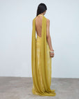 AMORA MAXI DRESS IN YELLOW LACE TULLE - De La Vali