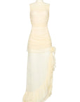 AUSTERE MAXI DRESS IN IVORY LACE - De La Vali