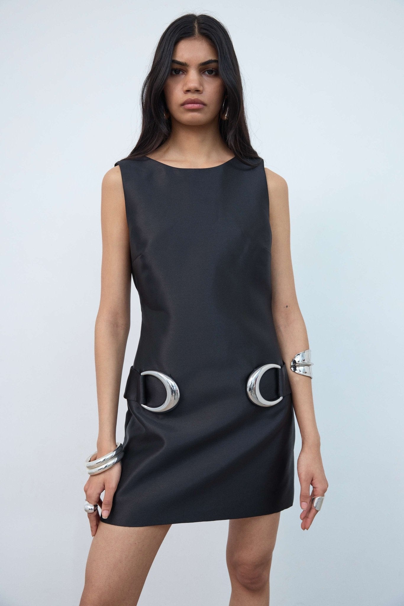 Ayda Mini Dress in Black Twill