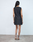AYDA MINI DRESS IN BLACK TWILL - De La Vali