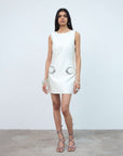 AYDA MINI DRESS IN IVORY TWILL - De La Vali