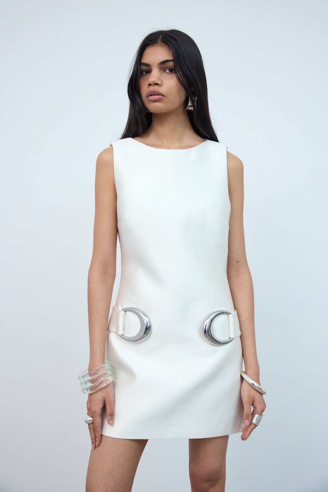 de la vali idiara mini dress De La Vali Idaira Strapless Satin-Twill Mini Dress in White