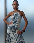 ARTEMIS MIDI DRESS IN ZEBRA PRINT JERSEY - De La Vali