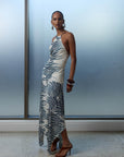ARTEMIS MIDI DRESS IN ZEBRA PRINT JERSEY - De La Vali