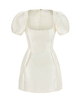 CANNOLI MINI DRESS IN IVORY TWILL - De La Vali