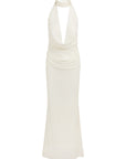 PROFITEROLE MAXI DRESS IN IVORY SILK CHIFFON