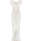 MACAROON MAXI DRESS IN SILK CHIFFON IVORY - De La Vali