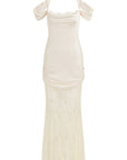 BELLEZA MAXI DRESS IN IVORY SILK SATIN AND LACE