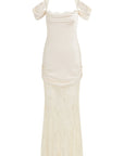 BELLEZA MAXI DRESS IN IVORY SILK SATIN AND LACE - De La Vali