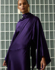 BAYAMO LONG DRESS IN PURPLE SILK SATIN - De La Vali