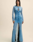 CEYLON MAXI DRESS IN PETROL JERSEY