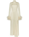 COSMOPOLITAN MAXI DRESS IN IVORY SILK SATIN (MADE TO ORDER) - De La Vali