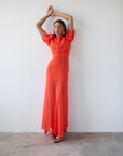 AGUA MAXI DRESS IN RED CRINKLE CHIFFON
