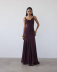 ATTICA MAXI DRESS IN EARTH SILK CHIFFON - De La Vali