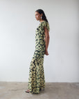 BOUGAINVILLEA CHIFFON MAXI DRESS IN ART DECO FLORAL - De La Vali