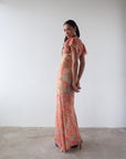 BOUGAINVILLEA CHIFFON MAXI DRESS IN SAGE FLORAL
