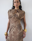 CERES MAXI DRESS IN GUEPARDO GEORGETTE CHIFFON
