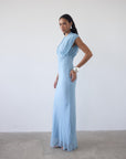 CERES MAXI DRESS IN SKY GEORGETTE CHIFFON - De La Vali