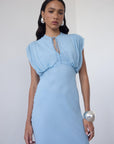 CERES MAXI DRESS IN SKY GEORGETTE CHIFFON - De La Vali
